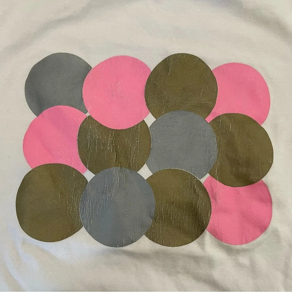 4/$25 Basic Colors Girls 3/4 Sleeve T-Shirt size 14/16 White w/ Pink Gold Circle - Picture 3 of 6